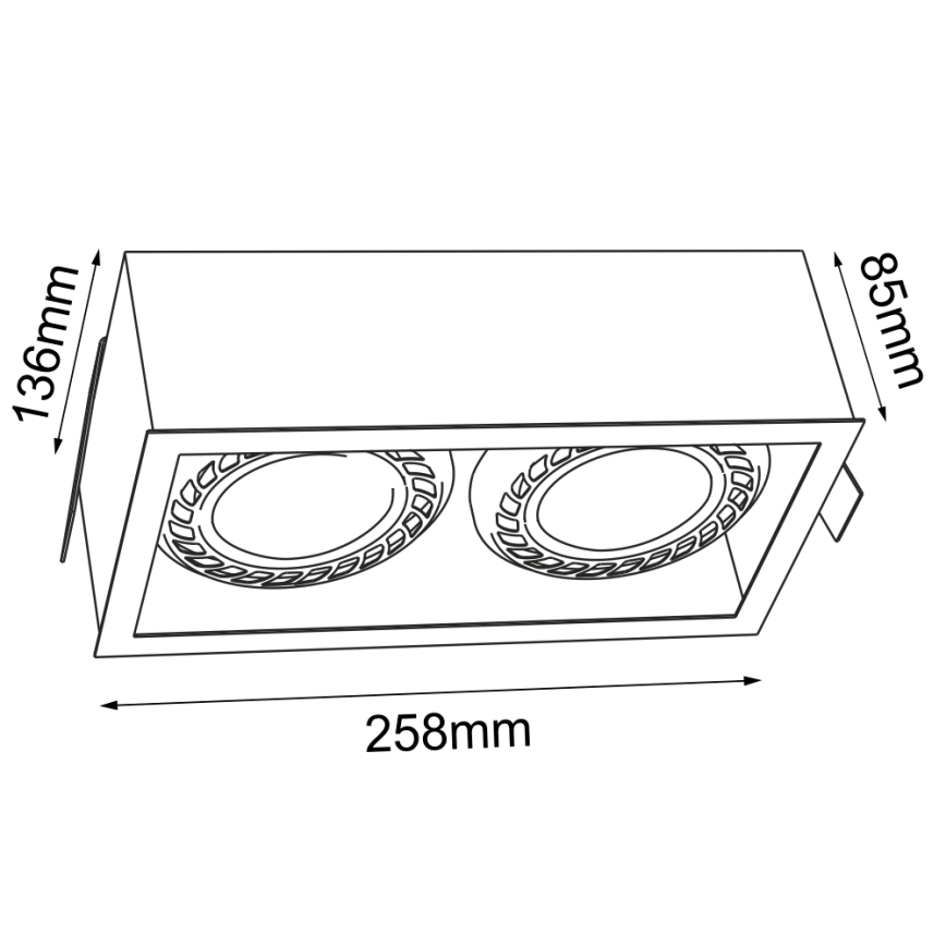 Brosline - Einbaustrahler 2xGU10/18W/230V weiß
