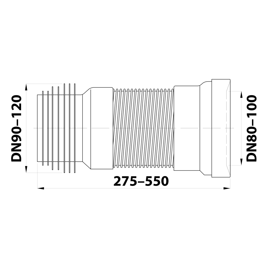 Bruckner - Flexibler Toilettenschüssel-Anschluss 27,5-55 cm weiß