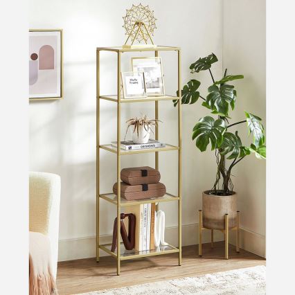 Bücherregal GLASY in Gold