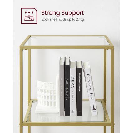 Bücherregal GLASY in Gold