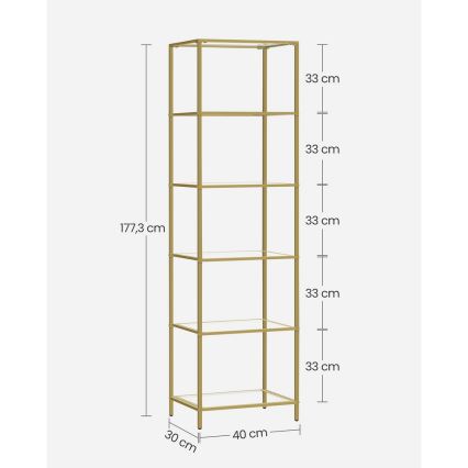 Bücherregal GLASY in Gold