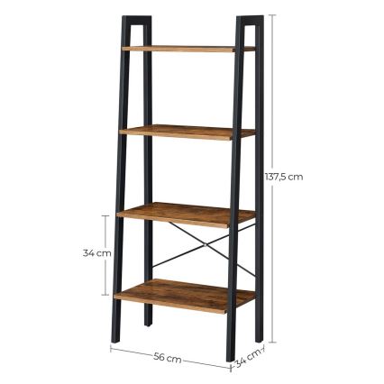 Bücherregal NAVARO braun/schwarz