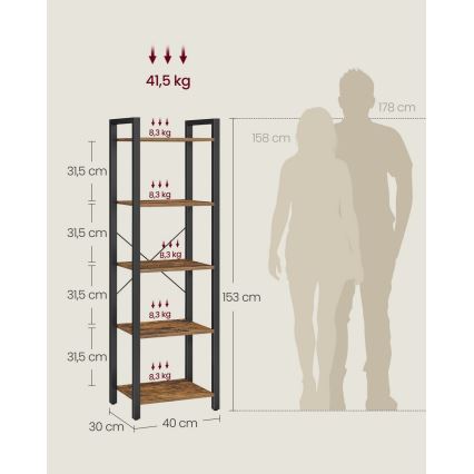 Bücherregal NAVARO braun/schwarz
