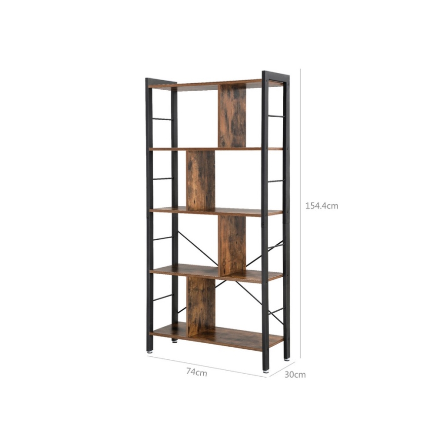 Bücherregal NAVARO braun/schwarz