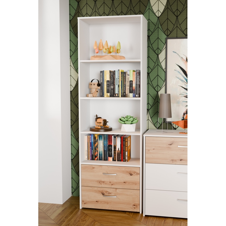 Bücherregal URO Artisan-Eiche/Weiß