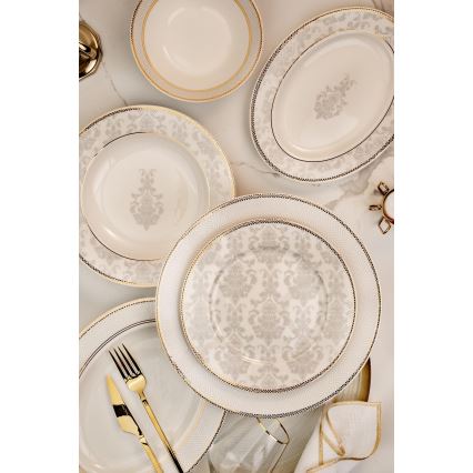 Buntes 68-teiliges Geschirrset aus Knochenporzellan