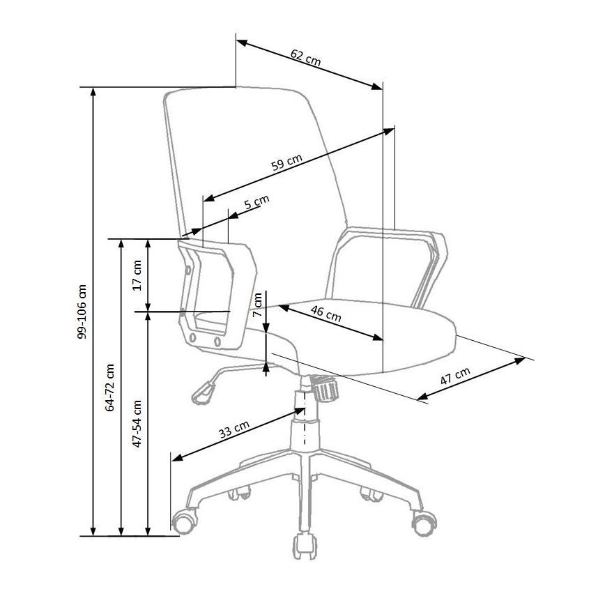 Bürostuhl LONA weiß/hellgrau