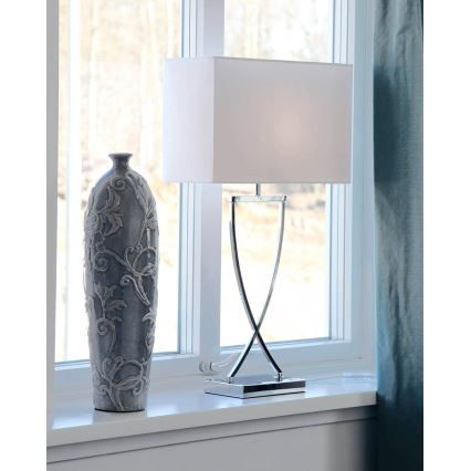 ByRydens - Tischlampe OMEGA 1xE27/5W/230V weiß/glänzender Chrom