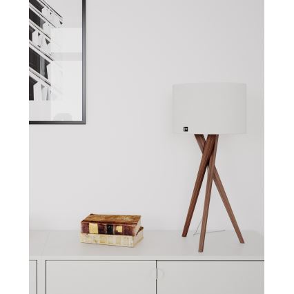 ByRydens - Tischlampe VEGA 1xE27/8W/230V weiß/Nussbaum