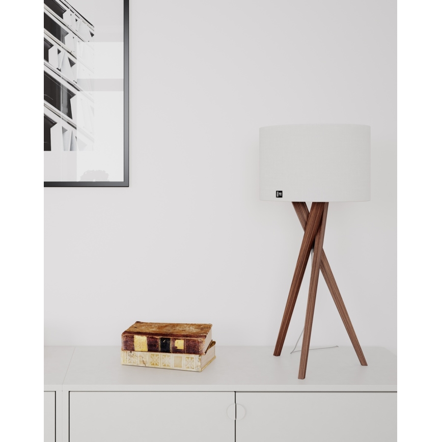 ByRydens - Tischlampe VEGA 1xE27/8W/230V weiß/Nussbaum