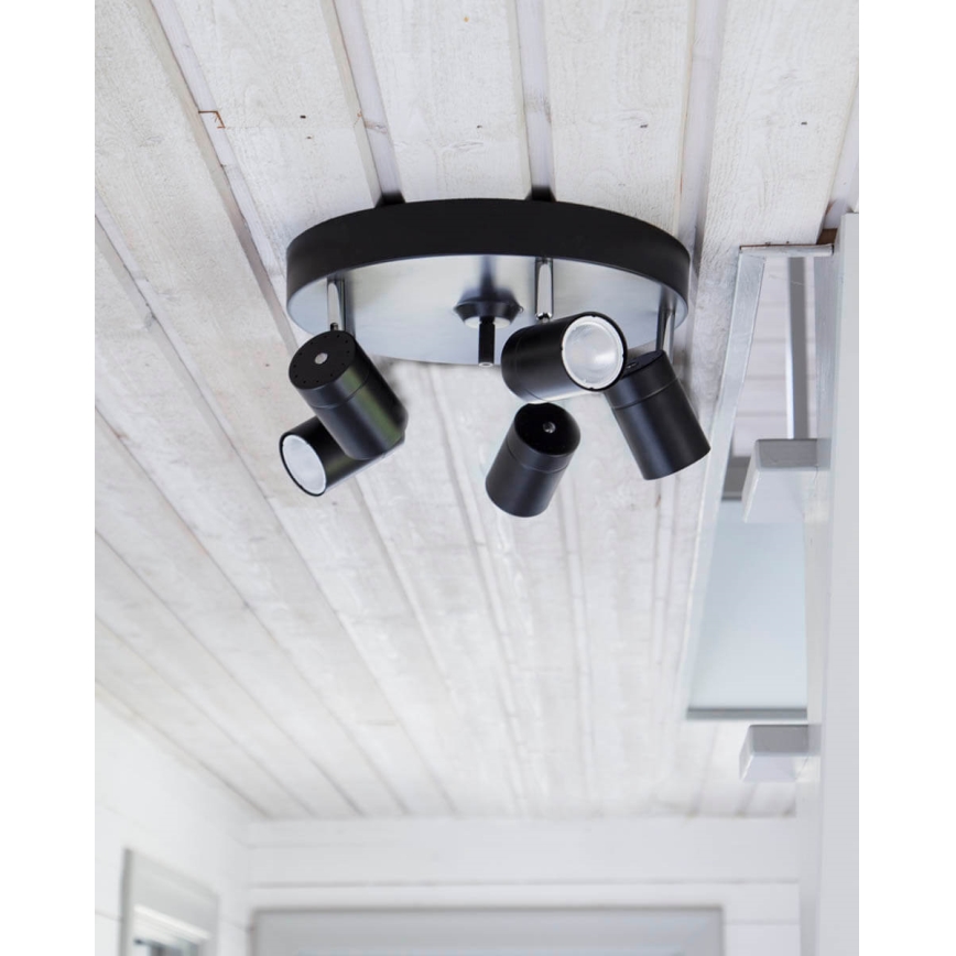 ByRydens - Deckenspot CORRECT 5xGU10/7W/230V schwarz Ø 30 cm