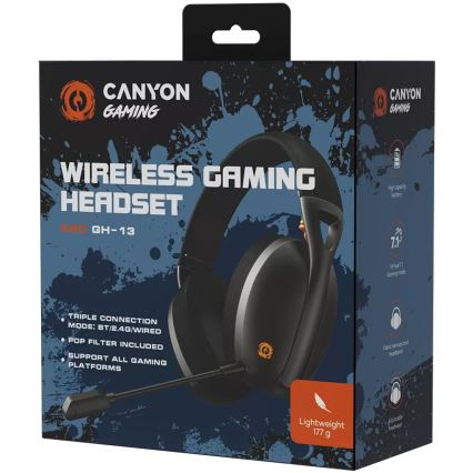 Canyon - Kabellose Kopfhörer mit Mikrofon 400 mAh schwarz