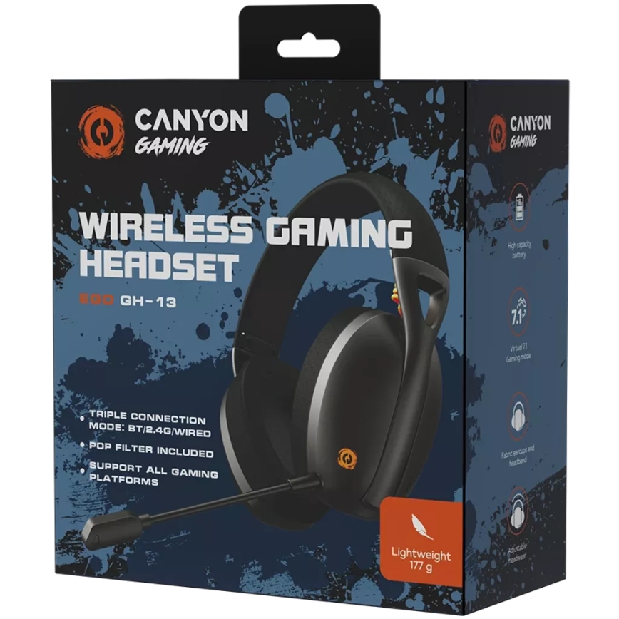 Canyon - Kabellose Kopfhörer mit Mikrofon 400 mAh schwarz