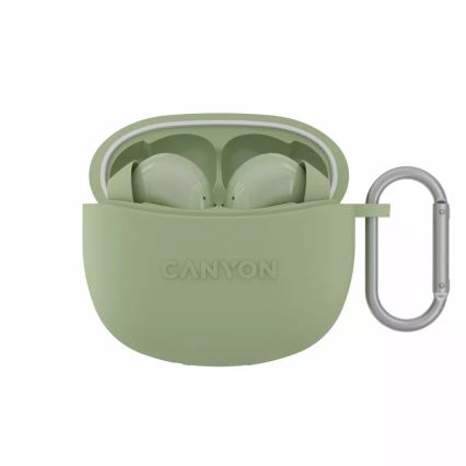 Canyon - Kabellose Stereo-Ohrhörer True Wireless 500 mAh + 2x 40 mAh weiß/grün