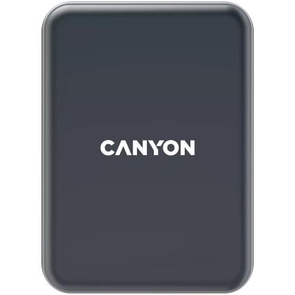 Canyon - Magnetische Auto-Handyhalterung mit kabelloser Qi-Ladefunktion 5V eckig schwarz