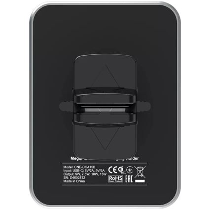 Canyon - Magnetische Auto-Handyhalterung mit kabelloser Qi-Ladefunktion 5V eckig schwarz