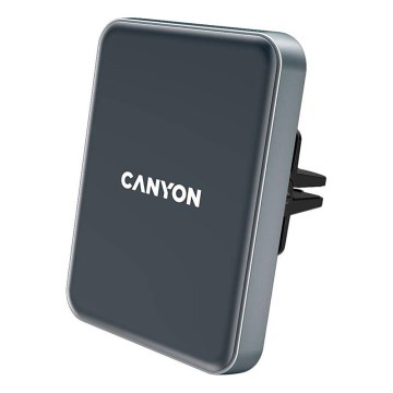 Canyon - Magnetische Auto-Handyhalterung mit kabelloser Qi-Ladefunktion 5V eckig schwarz