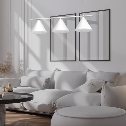 CAPITAL Pendelleuchte mit Kabel 3xGX53/15W/230V weiß