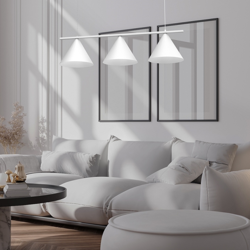 CAPITAL Pendelleuchte mit Kabel 3xGX53/15W/230V weiß