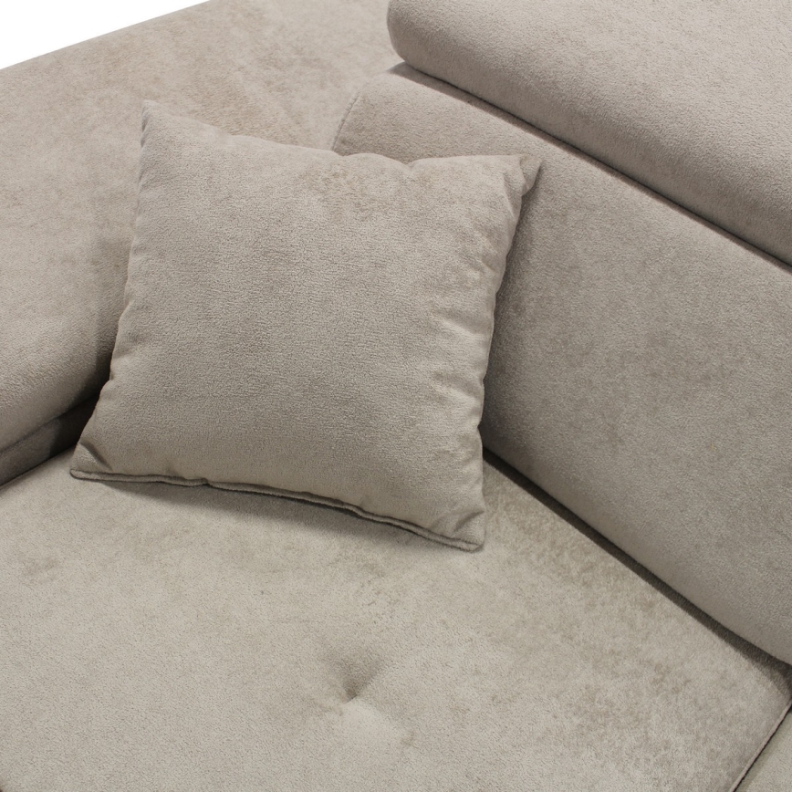 CASTELO Ecksofa mit Schlaffunktion und Stauraum, L-Form, links, grau