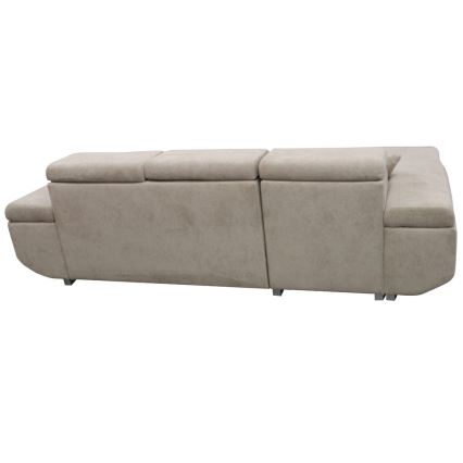 CASTELO Ecksofa mit Schlaffunktion und Stauraum, L-Form, links, grau