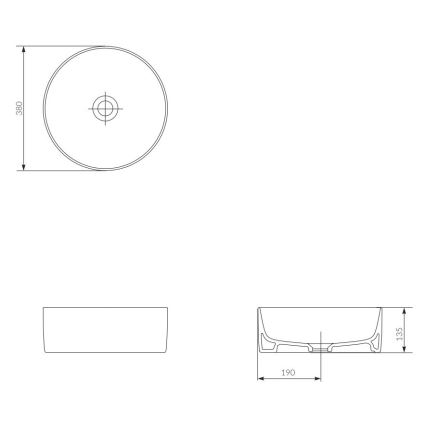 Cersanit K114-020 - Aufsatzwaschbecken CREA d 38 cm Keramik/glänzend weiß