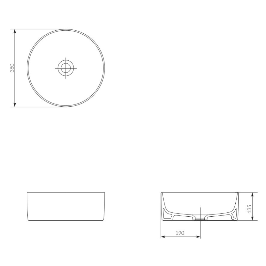 Cersanit K114-020 - Aufsatzwaschbecken CREA d 38 cm Keramik/glänzend weiß