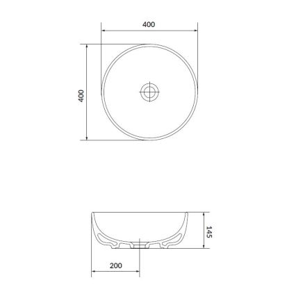 Cersanit K116-048 - Aufsatzwaschbecken MODUO d 40 cm Keramik/glänzend weiß