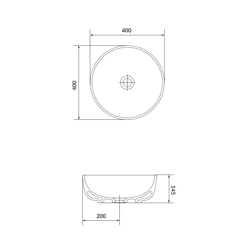 Cersanit K116-048 - Aufsatzwaschbecken MODUO d 40 cm Keramik/glänzend weiß