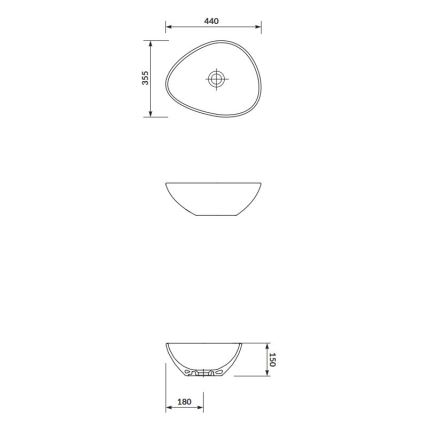 Cersanit K116-051 - Aufsatzwaschbecken MODUO 35,5x44 cm Keramik/glänzend weiß