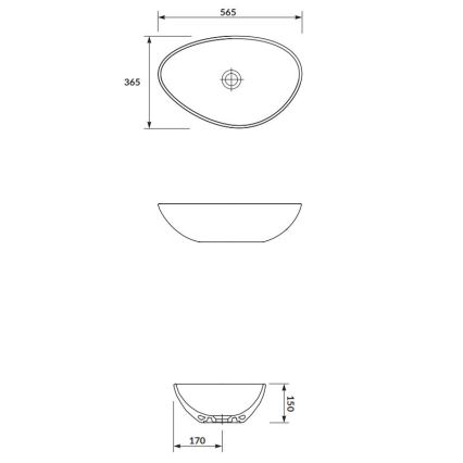 Cersanit K116-052 - Aufsatzwaschbecken MODUO 36,5x56,5 cm Keramik/glänzend weiß