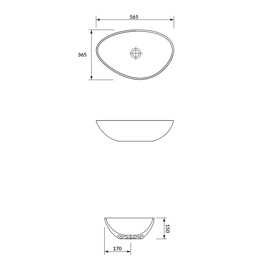 Cersanit K116-052 - Aufsatzwaschbecken MODUO 36,5x56,5 cm Keramik/glänzendes Weiß