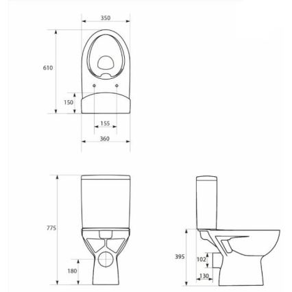 Cersanit K27-062 - Stand-WC PARVA Keramik/weiß