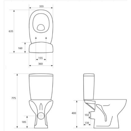 Cersanit K667-052 - Stand-WC mit Sitz ARTECO Keramik/Weiß