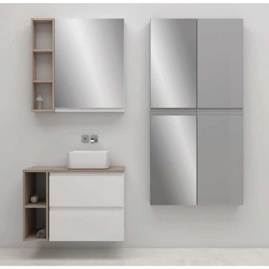 Cersanit S590-030 - Badezimmerspiegel-Schrank MEDDIE 80x40 cm