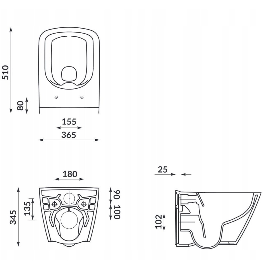Cersanit S701-405-ECO - Wandhängendes WC mit WC-Sitz CITY Keramik/Weiß
