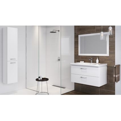 Cersanit S801-142-DSM - Wandhängender Badezimmerschrank mit Waschbecken LARA CITY 60x45 cm weiß