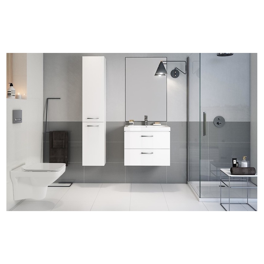 Cersanit S801-142-DSM - Hängender Badezimmerschrank mit Waschbecken ELODY PLUS 46x60 cm Weiß