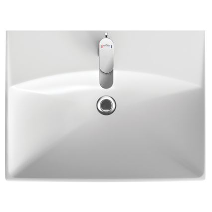 Cersanit S801-142-DSM - Hängender Badezimmerschrank mit Waschbecken ELODY PLUS 46x60 cm Weiß