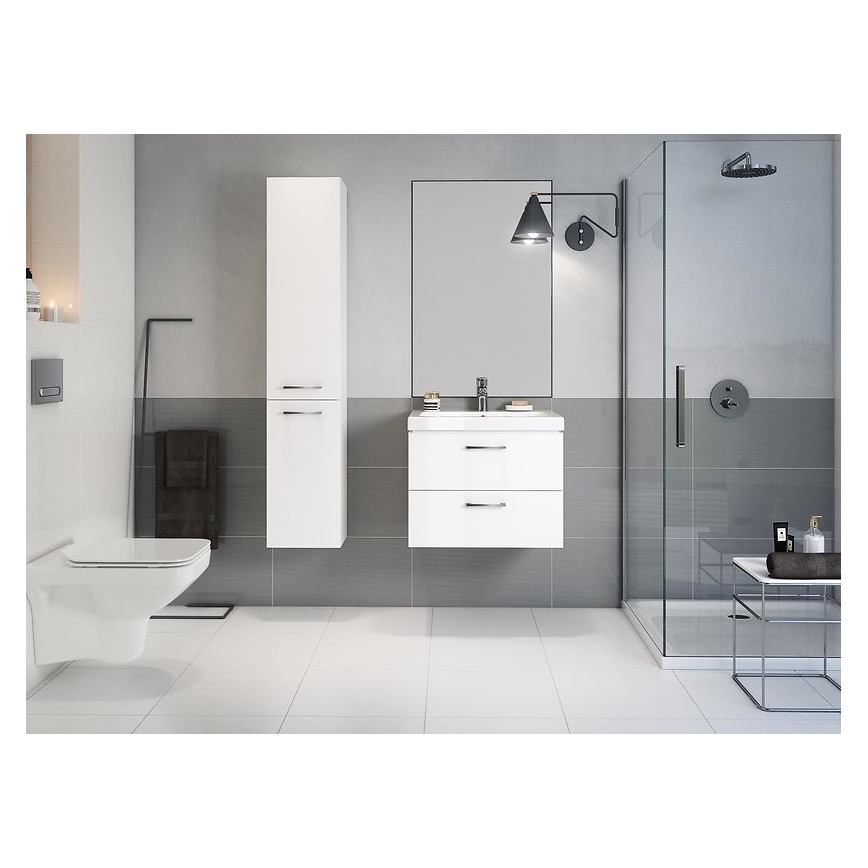 Cersanit S801-147-DSM - Hängender Badezimmerschrank mit Waschbecken ELODY 46x60 cm Weiß