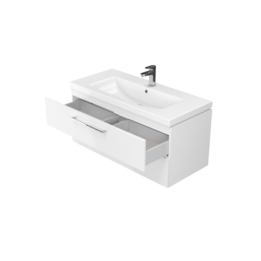 Cersanit S801-149-DSM - Hängender Badezimmerschrank mit Waschbecken ELODY 46x80 cm Weiß
