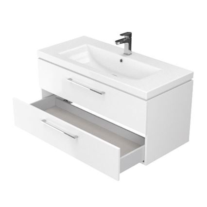 Cersanit S801-149-DSM - Hängender Badezimmerschrank mit Waschbecken ELODY 46x80 cm Weiß