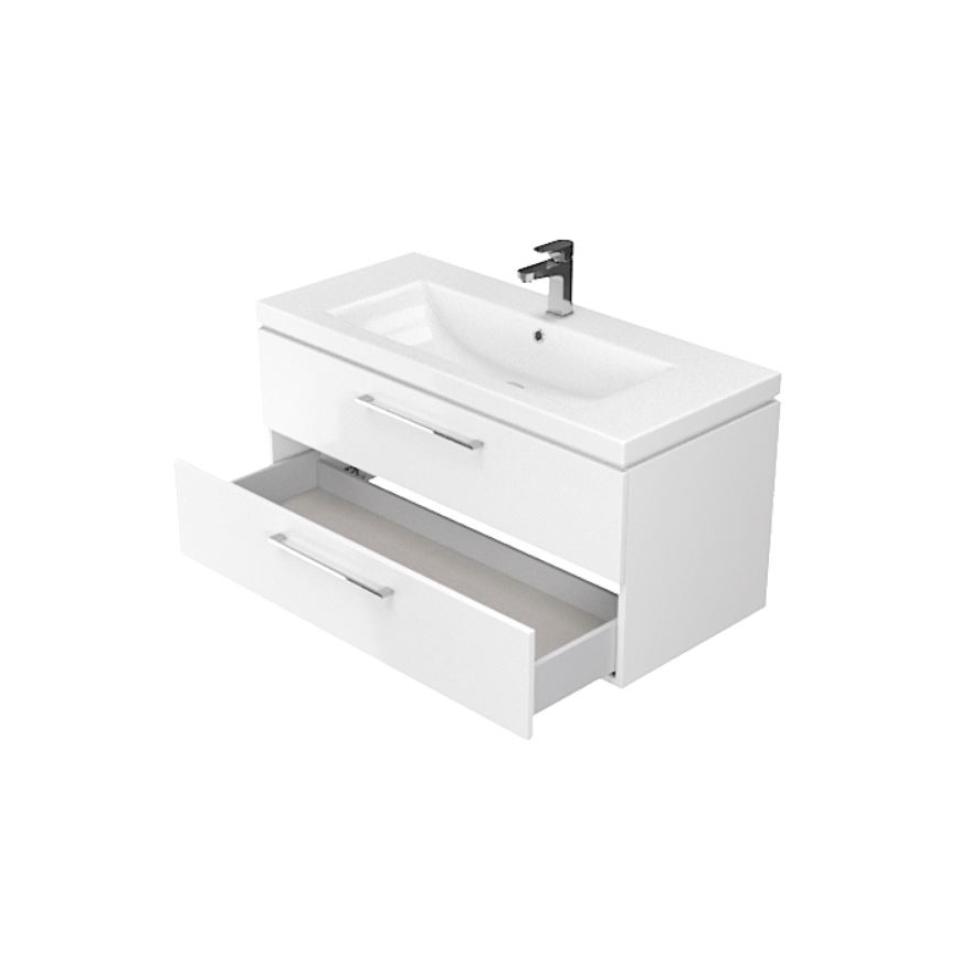 Cersanit S801-149-DSM - Hängender Badezimmerschrank mit Waschbecken ELODY 46x80 cm Weiß
