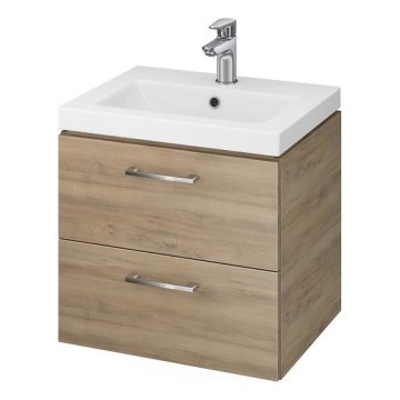 Cersanit S801-153-DSM - Hängender Badezimmerschrank mit Waschbecken ELIS 46x50 cm Nussbaum