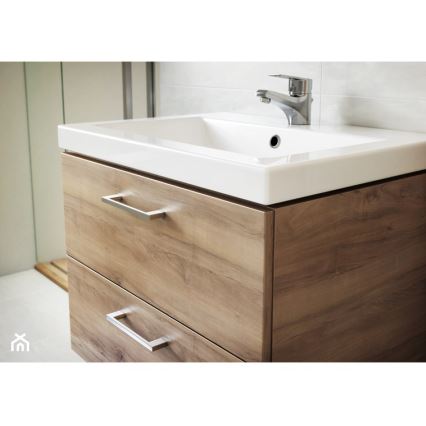 Cersanit S801-153-DSM - Hängender Badezimmerschrank mit Waschbecken ELIS 46x50 cm Nussbaum