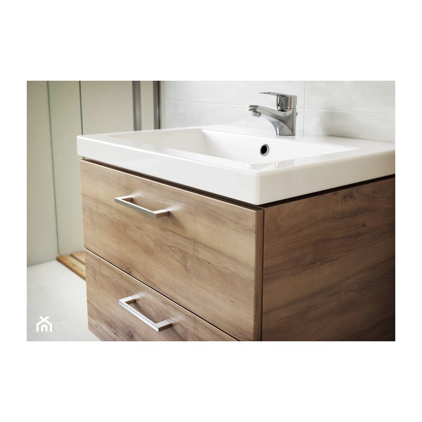 Cersanit S801-153-DSM - Hängender Badezimmerschrank mit Waschbecken ELIS 46x50 cm Nussbaum