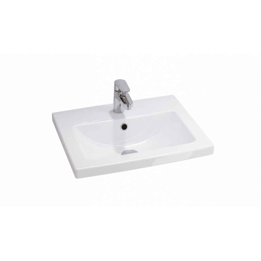 Cersanit S801-153-DSM - Hängender Badezimmerschrank mit Waschbecken ELIS 46x50 cm Nussbaum