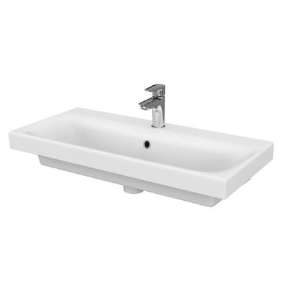Cersanit S801-221-DSM - Hängender Badezimmerschrank mit Waschbecken MODUO 62x80 cm Hochglanz Weiß