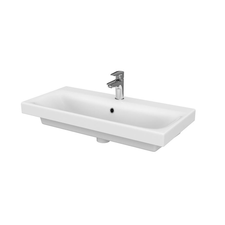 Cersanit S801-221-DSM - Hängender Badezimmerschrank mit Waschbecken MODUO 62x80 cm Hochglanz Weiß