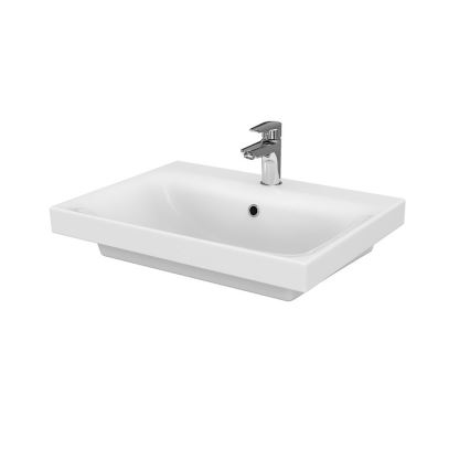 Cersanit S801-223-DSM - Hängender Badezimmerschrank mit Waschbecken MEDDIE 62x60 cm glänzend weiß
